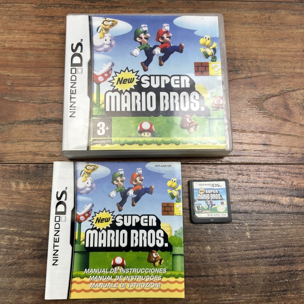 New Super Mario Bros Nintendo DS Original Multilingual Game Italian‎ + Manual*